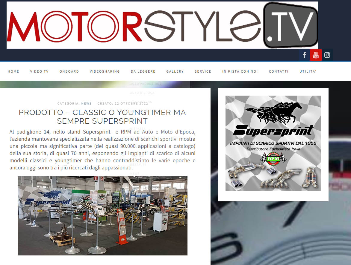 Ringraziamo Motorstyle.tv del bellissimo articolo che siamo lieti di condividere
